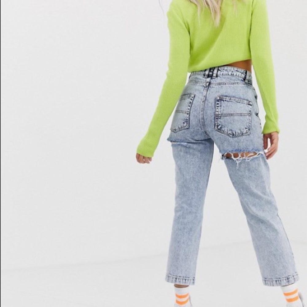 ASOS COLLUSION x005 acid wash with bum rips